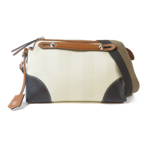 FENDI SHW By The Way 2 Way Shoulder Handbag 8BL146 Canvas Beige Brown Black