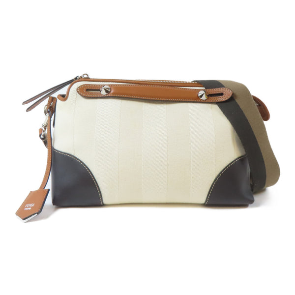 FENDI SHW By The Way 2 Way Shoulder Handbag 8BL146 Canvas Beige Brown Black