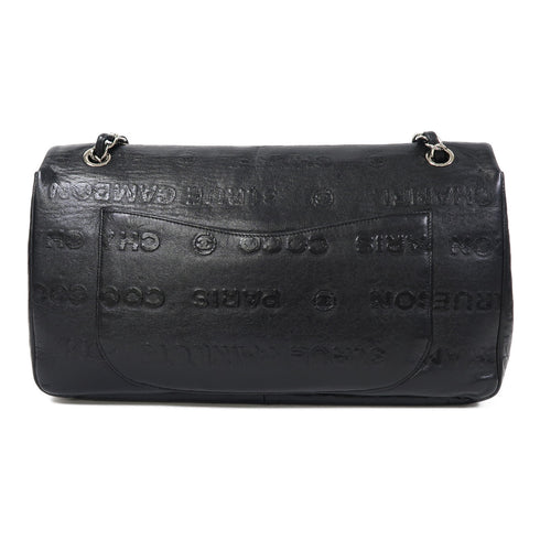 CHANEL CC SHW 2.55 Chain Shoulder Bag Calfskin Leather Black