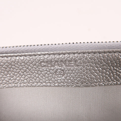 CHANEL CC Chain Shoulder Bag Calfskin Leather Silver