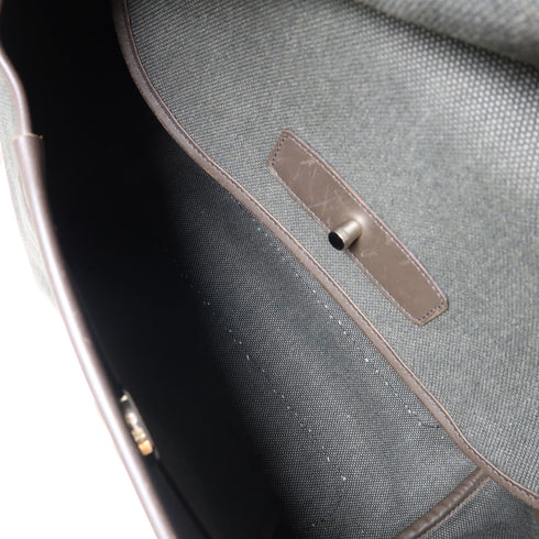 HERMES PHW Aller-Retour Messenger Shoulder Bag 066491C Canvas Green/Brown