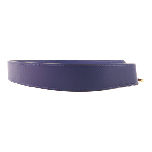HERMES GHW Clochette Bag Strap Shoulder Strap Swift Leather Blue