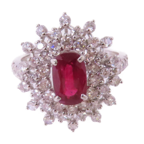 FINE JEWELRY 1.37ct Ruby 1.03ct Diamond Ring US#5.75 PT950 Platinum