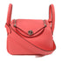 HERMES PHW Mini Lindy Shoulder Bag Taurillon Clemence Leather Rose Azalee/Pink