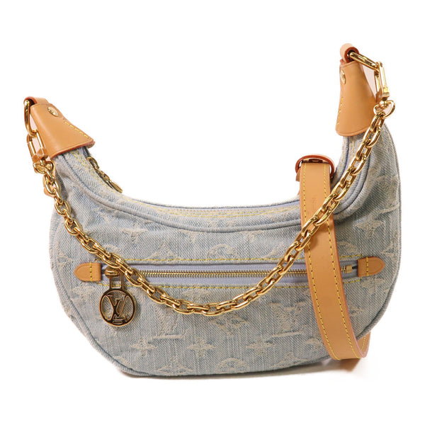 LOUIS VUITTON LV GHW Denim Loop Shoulder Bag M24846 Denim Blue