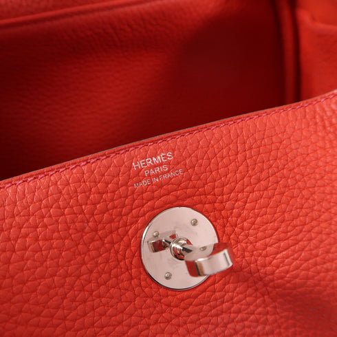 HERMES PHW Lindy 26 2 Way Shoulder Bag Clemence Leather Rose Jaipur