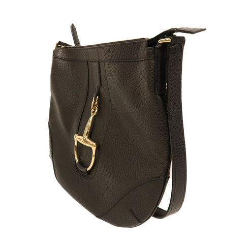 GUCCI GG GHW Shoulder Bag 154379 Calfskin Leather Black