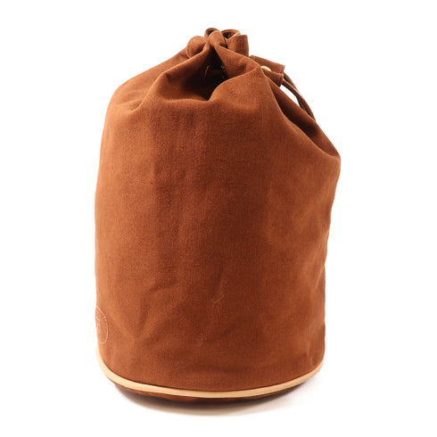 HERMES GHW Shoulder Bag Canvas Brown