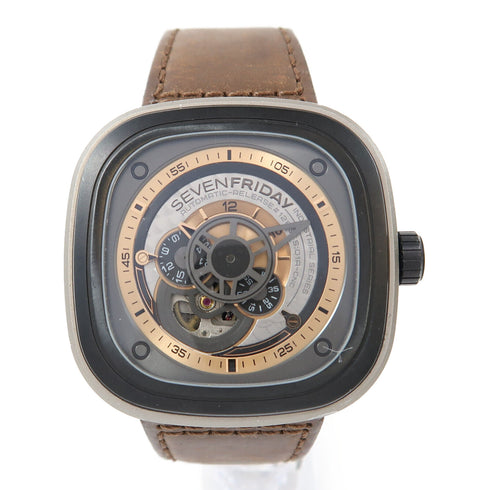 Sevenfriday P2-1 Automatic Watch SF-P2/01 Stainless Steel/Leather Grey