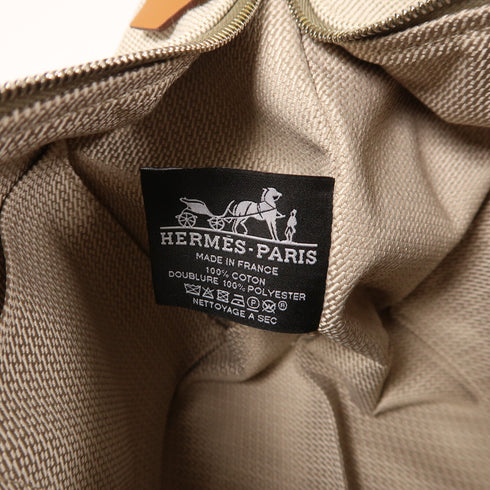 HERMES PHW Bride A Brac Hand Bag Canvas Yellow