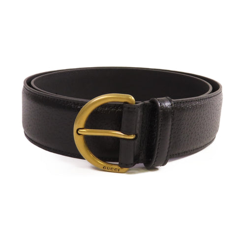 GUCCI GG GHW GG Marmont Wide Belt Size #85 Calfskin Leather 573325 Black