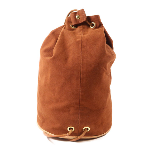 HERMES GHW Shoulder Bag Canvas Brown