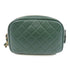 CHANEL Quilted CC GHW Chain Shoulder Bag Calfskin Leather Green