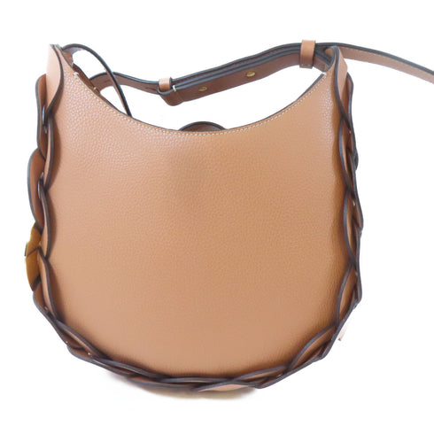 Chloe GHW Shoulder Crossbody Bag Calfskin Leather Beige Peach