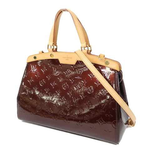 LOUIS VUITTON LV GHW Brea MM 2 Way Shoulder Hand Bag M91619 Vernis Red