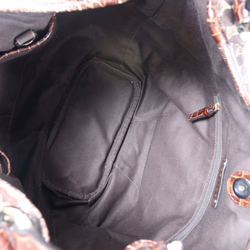 CELINE SHW Hand Bag Shoulder Bag Canvas Brown