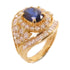 FINE JEWELRY 1.36ct Sapphire 1.8ct Diamond Ring 18K Yellow Gold US#5.25