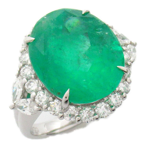 FINE JEWELRY 10.17ct Emerald 1.37 Diamond Ring PT900 Platinum US#6