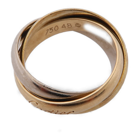 CARTIER Trinity Ring 18K Yellow White Pink Gold Cartier#48 US#4.5
