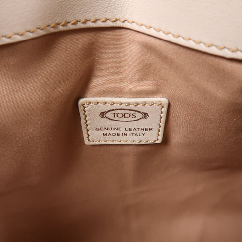 TOD'S SHW 2 Way Bag Calfskin Leather Yelllow/White