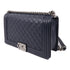 CHANEL CC SHW Boy 28 Shoulder Bag Lambskin Leather Navy