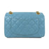 CHANEL Quilted CC GHW Chain Shoulder Bag AS0874 Calfskin Leather Blue