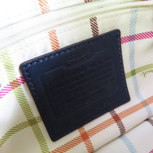 COACH GHW Shoulder Bag Crossbody Canvas Blue