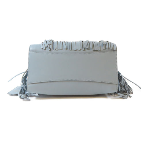 MULBERRY GHW 2 Way Shoulder Crossbody Handbag Calfskin Leather Light Blue