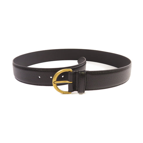 GUCCI GG GHW GG Marmont Wide Belt Size #85 Calfskin Leather 573325 Black