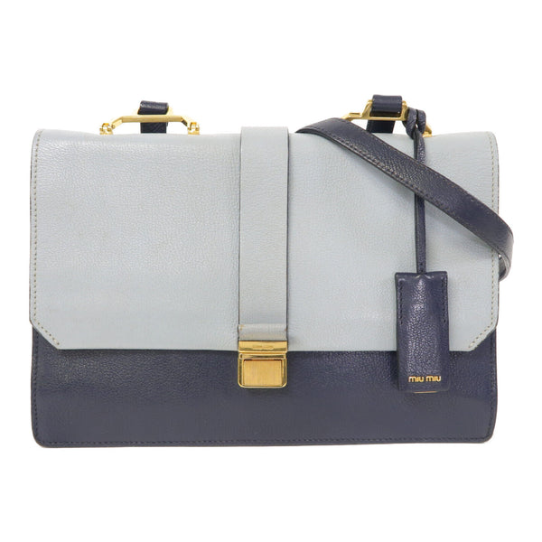 Miu Miu GHW Shoulder Bag 5BH003 Calfskin Leather Blue