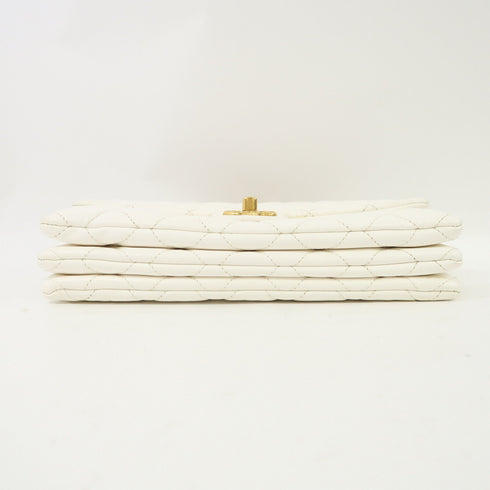 CHANEL Quilted CC GHW Chain Shoulder Bag Crossbody Leather White