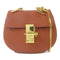 Chloe GHW Drew Bag Chain Shoulder Bag Crossbody Calfskin Leather Brown