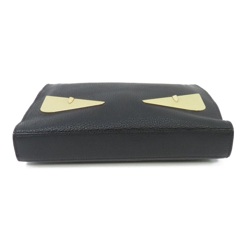 FENDI GHW Clutch Bag 7VA433 A7SR Calfskin Leather Black