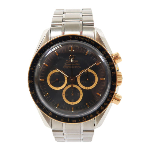 OMEGA Speedmaster Manual Watch 3366.51 (Year 2007) 18K Yellow Gold Steel Black