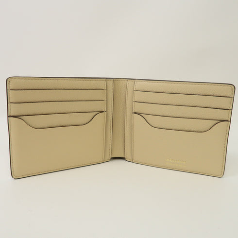 Delvaux Folded Wallet Calfskin Leather Beige
