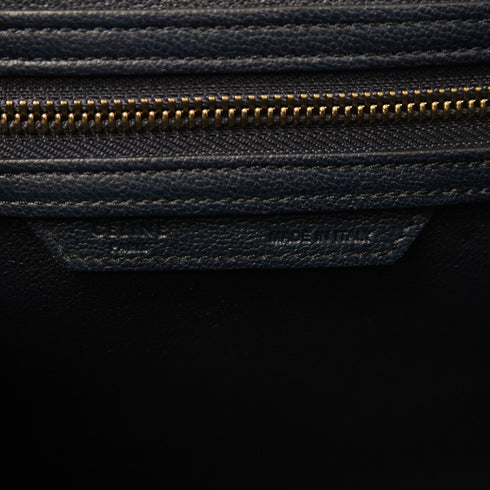 CELINE GHW Micro Luggage Handbag Calfskin Leather/Suede Black/Yellow/Brown