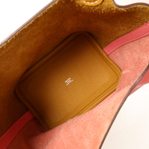 HERMES Picotin Lock Casaque Hand Bag Clemence Pink/Brown