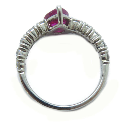 FINE JEWELRY 1.02ct Ruby 0.765ct Diamond Ring PT900 Platinum US#5.5