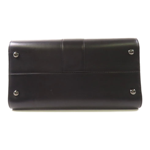 Delvaux L'Humour MM 2 Way Shoulder Bag Calfskin Leather Black