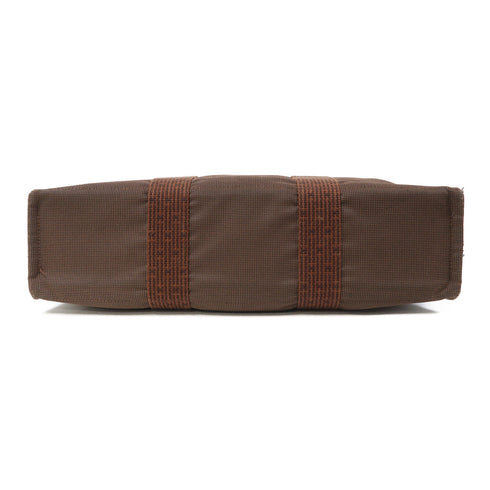 HERMES PHW Ale Line Hand Bag Canvas Brown