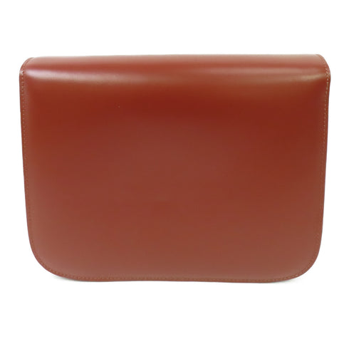 CELINE GHW Classic Box Shoulder Bag Calfskin Leather Brown v1