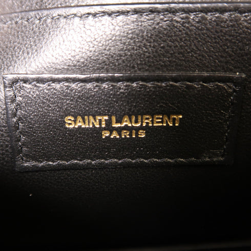 SAINT LAURENT YSL GHW Shoulder Bag Suede/Leather Black
