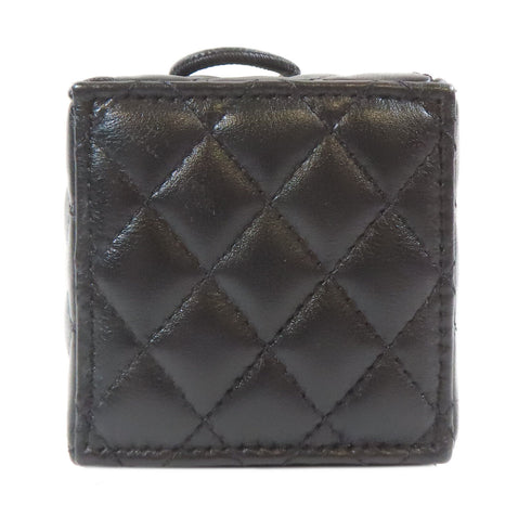 CHANEL CC GHW Mini Chain Shoulder Bag CD0055 Lambskin Leather Black