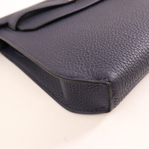 HERMES PHW Kelly Depeches 25 Pouch Togo Leather 2Z Bleu Nuit