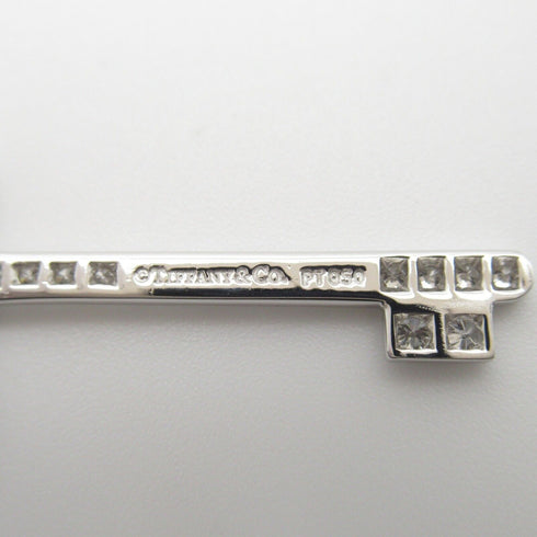 TIFFANY&CO Fleur De Lis Key Diamond Necklace PT950 Platinum 18K White Gold