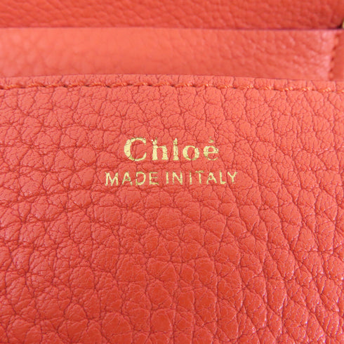 Chloe GHW Chain Shoulder Bag Crossbody Calfskin Leather Orange