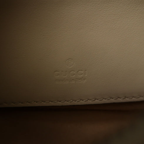 GUCCI GG GHW Maront 2 Way Chain Shoulder Bag Calfskin Leather White