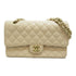 CHANEL Quilted CC GHW Matelasse Flap Chain Shoulder Bag Leather Beige