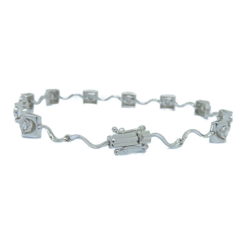 Fine Jewelry 0.40ct Diamond Bracelet Bangle Accessories 18K White Gold