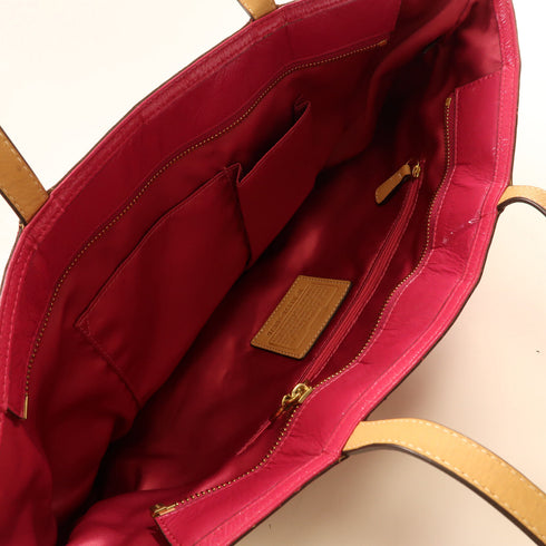 COACH GHW Shoulder Bag Tote Bag Canvas Pink